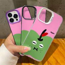 A cute phone case with a creative dopamine fruit pattern, compatible with iPhone 17/16, 15, 14, 13, 12, 11, X, 8, 7, Pro Max and Plus, lightweight, fashionable Christmas gift, navidad diseño navideño, accesorios de protección para celular, funda creativa para la época festiva - Negro - Ver 4