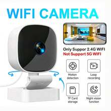 无线智能摄像头，婴儿监视器，带双向语音、红外夜视、远程手机APP控制，家用安防摄像头，室内/室外监控摄像头 - 白色 - 查看 3