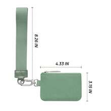Women's Wrist Lanyard Keychain With Detachable Mini Wallet & Card Holder Pouches, Ideal Christmas Stocking Stuffer Gift For Travel, Everyday Carry, Keys, Cards And Small Essentials - Dark green Light green - 查看 4