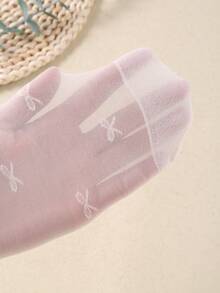 1 pieza Medias transparentes de malla para bebé, con patrón jacquard de lazo, adecuado para niñas bebés, diseño transpirable, súper suave y elástico, cómodo para 0-36 meses, uso en todas las estaciones, medias para bebé, medias para niñas, medias, medias transparentes, medias de danza, regalo de Navidad, regalo de cumpleaños, regalo para niña bebé - Multicolor - Ver 6