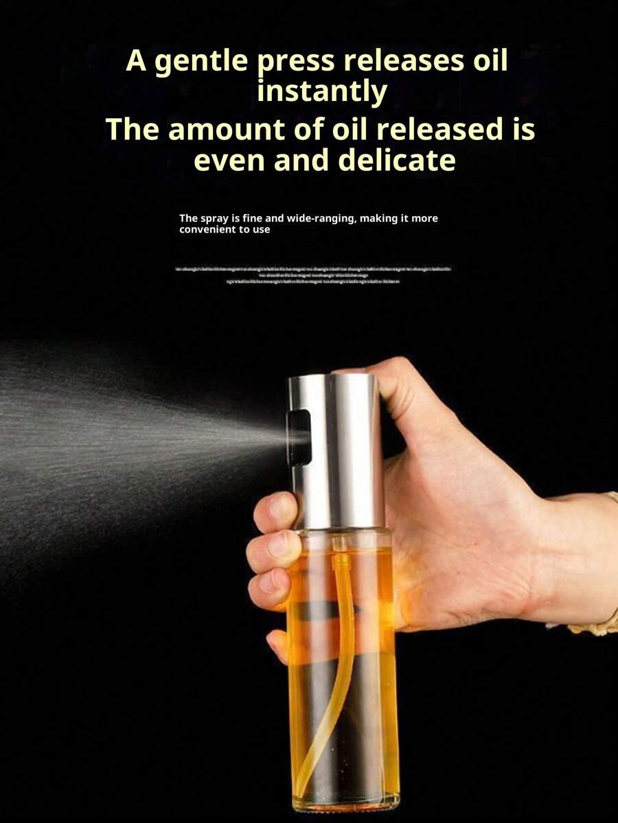 1PC Glas Olwe Ollsprayer,3.38oz Cooking 0l Mist Dispenser Bole For Kitchen And 0utdoor Camping,Uncharged Adjustable Nozrle,Easy Pres For HeathierCooking, B0 Salad,Roasting -Single Pack