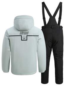 LEIFENSH Herren Ski-Anzug Set, Ski-Jacke und Hose, Outdoor-Sport, Hellgrau, SKI SET HX5591-1 Winter - Hellgrau - Übersicht 11