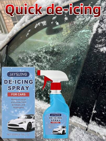 JAYSUING Spray quitahielo, descongelante y antivaho para parabrisas de automóviles con protección duradera. Puede derretir rápidamente el hielo de la ventana del coche, asegurando una visión clara y un viaje talla grande y conveniente.