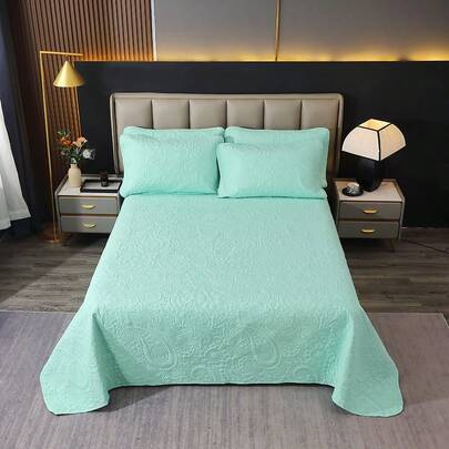 Pelis Modern Style, Polyester, Embossed Bedspread 3 Pieces Set, Stain Resistant, Suitable For Living Room, Bedroom, Hotel. (1 Bedspread, 2 Pillowcases, No Pillow Insert) Soft, Skin-Friendly, Suitable For Bedroom, Vacation Rental, Guest Room Bedding Decor