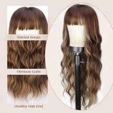 Ombre Highlight Human Hair Wig With Bangs Body Wave Wear And Go Glueless Highlights 4/27 Honey Blonde Brown Colored Blended Human Hair Wigs For Women - SP4/27 - Xem 4