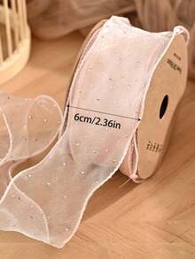 10 Yard Ruy băng voan viền kim cương lấp lánh Organza - Hoàn hảo để gói quà, trang trí ngày lễ tình nhân, đám cưới, sinh nhật và bó hoa - Nhiều màu - Xem 6