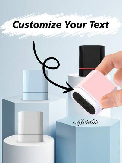 1pc Customized Solid Color Name Stamp, Customized Waterproof Name Stamp, Back To School Supplies, Customizable Clothing Name Stamp, Personalized Handwritten Signature Stamp, Customized Cartoon Self-Inking Name Stamp, Personalized Stationery Gift, Waterproof Clothing Stamp