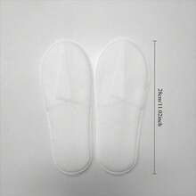 25只一次性SPA拖鞋 - 均码防滑，适合酒店、旅行、居家使用 - 卫生一次性足部支撑垫 - 适用于水疗中心、健身房、医院 - 大包装，室内拖鞋，简约设计，柔软材质，多功能鞋，医护人员保暖使用，闺蜜节、宠物派对、嘉年华、鞋履、春夏精选 - 白色 - 查看 4