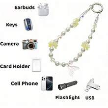 Handmade Phone Lanyard Wrist Strap- Multi-Use Anti-Drop Strap With 2 Tether Tabs - Women - trắng - Xem 6