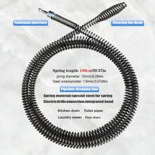 1 Piece Of 39.37 Inch Flexible Pipe Dredging Tool - Multifunctional Sink And Toilet Dredging Line, Hair And Waste Removal Expert, Bathroom And Kitchen Drain Cleaner, Pipe Snake Accessory - Easy To Use, Durable, Space Saving Design - 1pc39.37inch - 查看 11