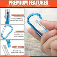 1Pcs New Aluminum Alloy Carabiner Outdoor Spring Snap Clip Water Bottle Hooks Keychain Climbing Camping Hiking Quickdraws Tool - 1pcs Around - View 5