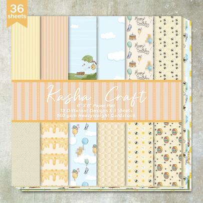 36 feuilles de 6 pouces (fond de dessin animé mignon) Papier pour scrapbooking, convient pour les journaux de balles, les scrapbooks, les cartes et l'artisanat
