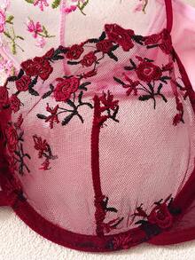 3 Sets Of 6-Piece Women's Multi Colored Sexy Lingerie Sets In Black Red, Black Blue, And Burgundy Colors, Daily Comfortable Home Style Sexy Lingerie And Triangle Underwear, Christmas And Halloween Holiday Party Gifts - 彩色 - 查看 3