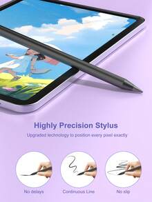 Bút cảm ứng tương thích với iPad 10.2" thế hệ thứ 7/8/9, iPad Air 10.9" thế hệ thứ 4/5, iPad Air 11" M2/M3, iPad Pro 11", iPad Air 13", iPad Pro 12.9" (2018-2022), pin 90mAh, độ chính xác cao, màu đen. - màu đen - Xem 5