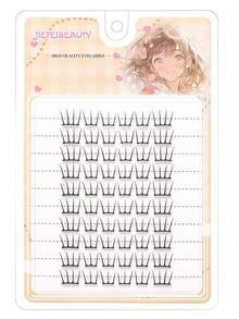 10 Rows Of 60 Non Adhesive Cluster Shaped Ultra-Fine Sheets Series False Eyelashes With Zero Touch And Liquid Adhesive Segmented Eyelashes - D - View 5