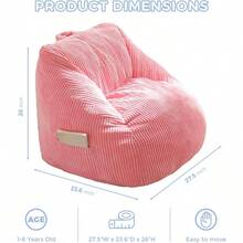 MAXYOYO Bean Bag Chair Bean Bag Couch With Handle Comfy Toddler Chair For Boys And Girls Accent Sofa With Pocket For Gaming Reading Relaxing Pink - 粉色 - 查看 3