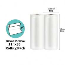 2 Rolls Of Vacuum Sealed Bags, 15 Meters Long, Suitable For Vacuum Sealing Machines, Durable, Very Suitable For Vacuum Low-Temperature Cooking, Frozen Food Storage Bags, Kitchen Storage Accessories, Halloween And Christmas Gifts, Gift Bags - 28*1500cm*2pcs - 查看 10