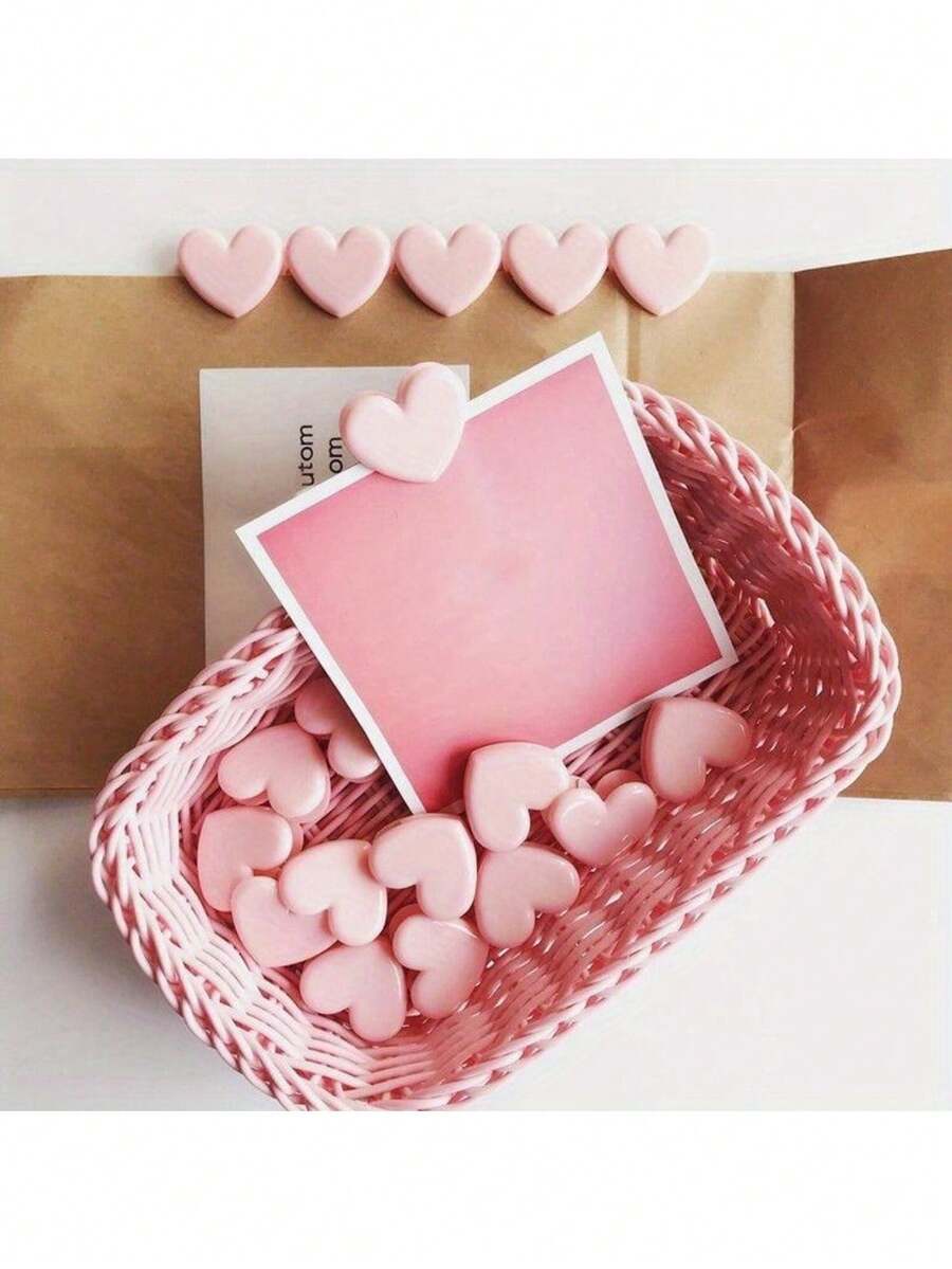 Plastic Pink Heart Planner Paper Clip Bookmark School Stationery