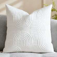1/2 Buah Sarung Bantal Dekoratif Mewah, Sarung Bantal Berlapis Geometris, Sarung Bantal Persegi Panjang Lembut Berwarna Polos - Putih - View 10