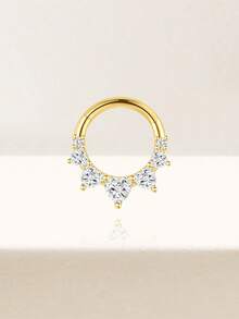 SereneSpark 1PC/2PCS Star Water Drop 925 Sterling Silver For Women Stud Earring Ear Clip Flat Back 18K Gold Plated For Daily Wear Daily Wear Wedding Party Engagement Fine Jewelry - Gold - View 10