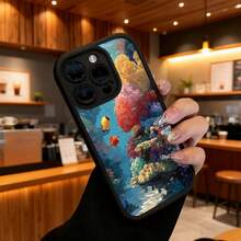 Cubierta de teléfono con diseño de arrecife de coral y peces tropicales coloridos negro para uso diario y viajes - Café integral - Ver 6