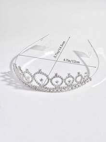 1pc Colorful Birthday Party Headband Crown, Party Accessory - Silver - View 7