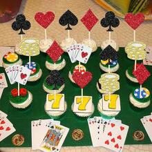 24 PCS Casino Poker Cupcake Toppers For Birthday Party Decorations - 設計 5 - 查看 6