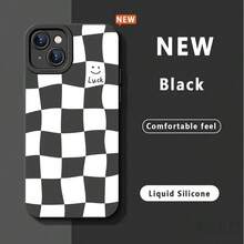White Grid Phone 14 13 15 Pro 11 12 Pro 8 14 15 Plus X XS XR Shockproof  Fashion Back Cover.Accessories. - M88 nhỏ màu xanh - Xem 10