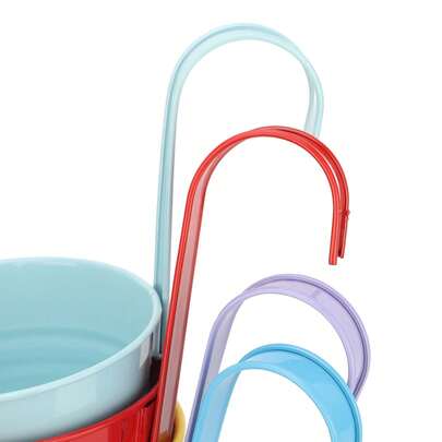 8pcs Hanging Bucket Planters With Hooks | Colourful Iron Railing Flower Pots For Fence & Balcony Decor