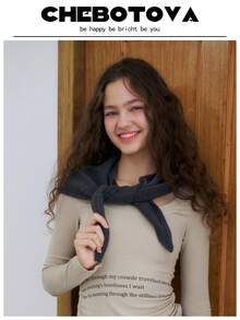 1pc Wool Blend Triangular Scarf, Versatile Accessory For Women, Suitable For All Seasons, Photography, Outings - Multicolor - View 3