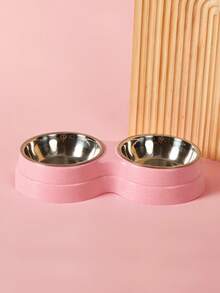 PETSIN 雙用不銹鋼寵物碗100毫升狗用水器食品碗，適用於貓狗的塑料寵物碗 - 彩色 - 查看 7