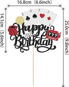 24 PCS Casino Poker Cupcake Toppers For Birthday Party Decorations - Design 8 - View 7