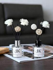 1pc 50ml Home Rattan Reed Diffuser Set, Alcohol-Free Natural Plant-Based Essential Oil, Air Freshener For Bedroom, Bathroom Odor Eliminator, Long-Lasting Fragrance, Multiple Scents Available