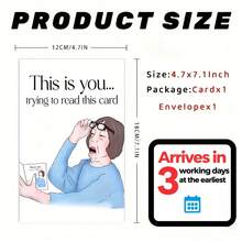 1PC Funny Reading Challenge Birthday Card For Mom With Envelope Spelling Test Style Grandma Joke This Is You Photo Holder Design Friendly Retirement Mothers Day Christmas Card Gift Humorous Woman Illustration Wedding Party Birthday Party Christmas Card Birthday Card Invitation Card Gift Card Greeting Card Thank You Card Wedding Card For Friends Family With Envelope - 1 - 查看 6