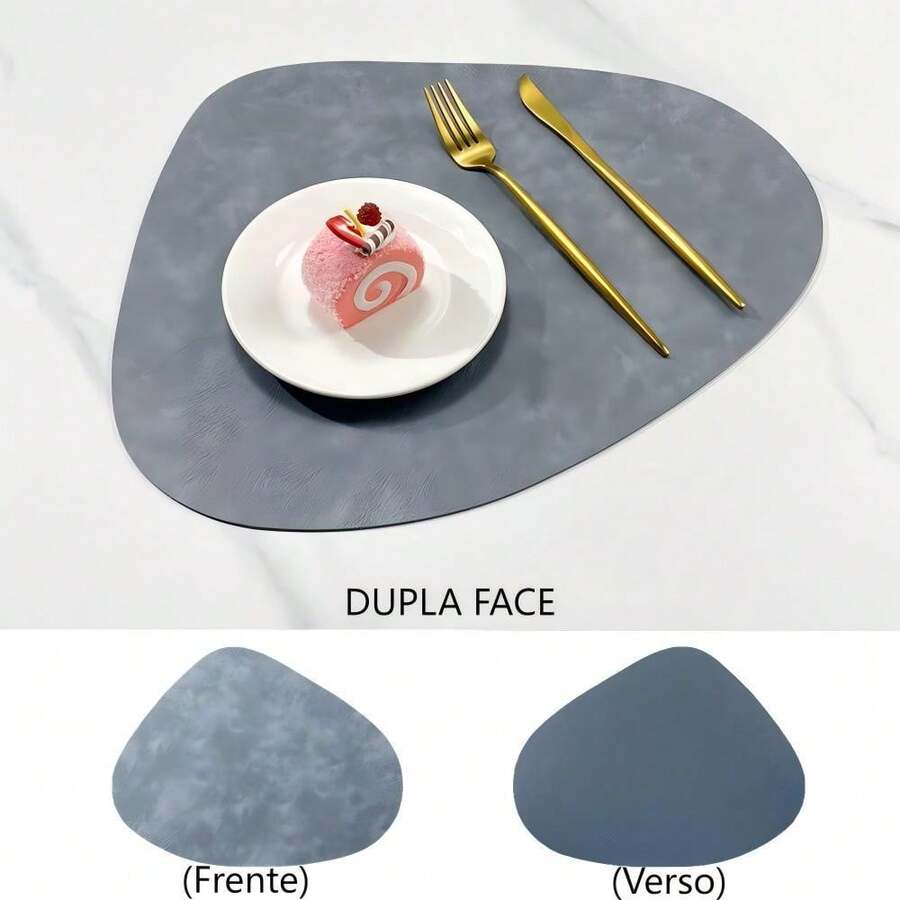 Kit Of 2/4/6 Placemats (Premium Double-Sided Material) With Cup Holder - 深灰色 - 查看 1