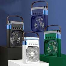 Mini colorido múltiples modos diferentes tamaños Escritorio de mano circulante USB carga ventilador fresco - Negro - Ver 2