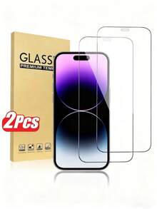 2片裝雙層防碎鋼化玻璃螢幕保護貼，相容 iPhone 14 Pro Max/14/14 Pro/14 Plus/18 Pro Max/18 Pro/17/17 Pro/17 Pro Max/17 Air/16 Pro Max/16/16 Pro/16 Plus/15 Pro Max/15 Pro/15 Plus/15/13 Pro Max/13/12/11，9H 硬度，99.99% 高透明度，相容手機殼，防摔手機配件 - 無色 - 查看 14