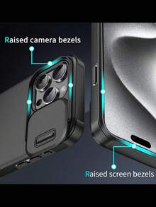 1pc Anti Drop Slide Camera Protection Phone Case Compatible With IPhone 17 Pro Max 17 Pro 16 13 15 14 11 12 Pro Max Plus 17 Air Shockproof Armor Matte Cover - Black - View 5