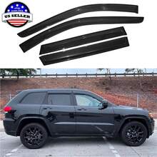 Tape On Window Visors Fits For 2011-2021 J-Eep Grand Cherokee & 2022 Grand Cherokee WK, Side Auto Window Wind Deflectors, Ventshade, Rain Guards For Cars/Trucks - Black - View 2