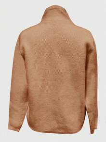Autumn/Winter New Elegant Loose Fit Commuter Cardigan, Vintage Sheep Wool Knit Open Front Sweater Jacket For Women - Khaki - View 11