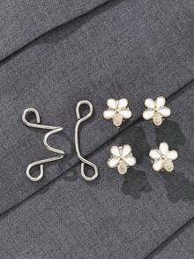 1pc Women's Metallic Fashion Buckle With Adjustable Size, Suitable For Pants/Skirts, Prevent Wardrobe Malfunction, Ideal For Summer Casual Wear, Great Gift - 白色 - 查看 4