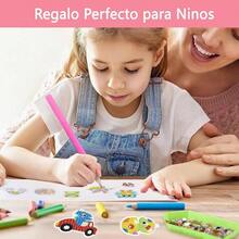 Kit de Pintura de Diamantes para Nios, 15 Painting y 50 Pegatinas, Pegatinas de Pintura de Diamantes con Herramientas de Pintura, Llaveros Artes y Manualidades para Nias Sirena - Dinosaurio - Ver 8