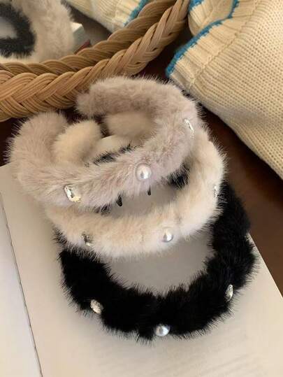 Plush Toothed Headband With High Crown, Elegant Niche Luxury Headpiece Hair Accessory For Daily Wear