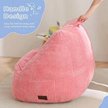 MAXYOYO Bean Bag Chair Bean Bag Couch With Handle Comfy Toddler Chair For Boys And Girls Accent Sofa With Pocket For Gaming Reading Relaxing Pink - 粉色 - 查看 4