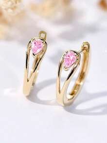 1 Cặp Hoa tai vòng Cubic Zirconia thanh lịch dành cho phụ nữ làm quà tặng kỷ niệm ngày cưới, tiệc đính hôn, ngày lễ tình nhân - 1 # - Xem 15