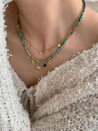 Conjunto de 2 Colares Vintage de Mangster Natural