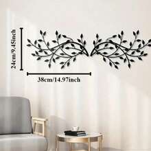 HELLOYOUNG Sleek 2-Piece Black Metal Leaf Wall Art Set - Modern Minimalist Decor For Living Room, Bedroom, Office | Indoor & Outdoor Wall Hanging Art, Waterproof & Rustproof | Easy To Hang, Housewarming Gift, Wedding Gift, Aesthetic Room Decor, Farmhouse & Boho Decor - Nhiều màu - Xem 7