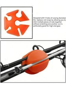 5个装可重复使用硅胶鱼竿支架，带可调节绑带，男女通用，轻便易携，方便收纳鱼竿，便携式鱼竿架，带橡胶夹，适用于旅行、车载、自行车、陆地垂钓等场景，钓鱼配件，钓鱼装备