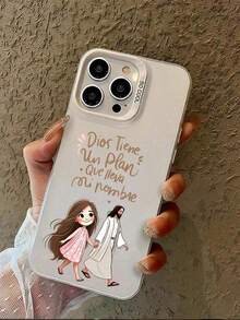 2pc White English God Girl Graphic Full Coverage TPU Shockproof Phone Case Compatible With Apple 16, 15, 14, 13, 12, 11 Pro Max Waterproof Anti-Fall Scratch ResistantFOR-YOUR-BELOVED-PHONE Christmas Gifts Christmas Gifts - 1pc - 查看 3