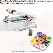9-Color Mini Portable Sewing Machine Set, Includes 9 Random Colors - Handheld Manual Simple Sewing Machine With Storage Box And Threading Tools, Travel & Holiday Sewing Projects, New Year Gift, Suitable For DIY Clothing And Textile Crafts, Creative Gift (No Charging Required) - Multicolor - View 4